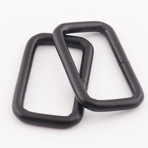 Black rectangular rings,rectangle purse ring,12pcs Iron Square ring, Metal Belt Loops,bags clasp - 1-1/4&quot;（32mm）