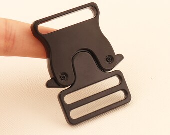 Side pressure Metal Buckles,Black Metal buckles,Metal Buckle Upgrade,Release buckles for webbing/Bag/ Dog Collar-49mmx29mm*2pcs