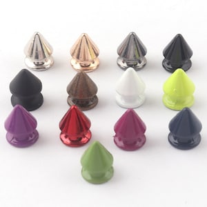 Wholesale Multi Color 8x12mm Cone Rivets Bullet Punk Spikes Spots Rivets Leather Crafts Screw Punk Studs Metal Studs For Leather Shoes Purse