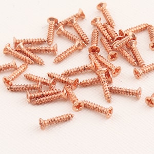 Decorative Screws/Small Screws/Wood Screws for Door Knob Installation/Rose gold Flat Head Wood Screw-10mm**100pcs