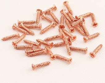 Decorative Screws/Small Screws/Wood Screws for Door Knob Installation/Rose gold Flat Head Wood Screw-10mm**100pcs