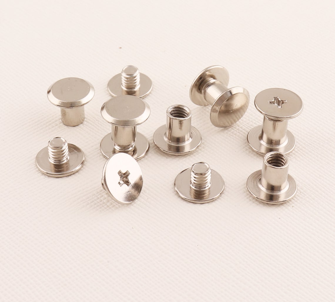 10mm Head Button, 100pcs Metal Rivets , Belt Screws Rivets, Round ...