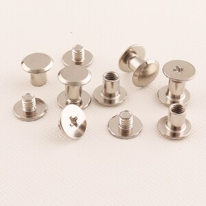 Threaded Button Head Rivets 10mm Head Button, 100pcs Metal Rivets , Belt Screws Rivets, Round ...
