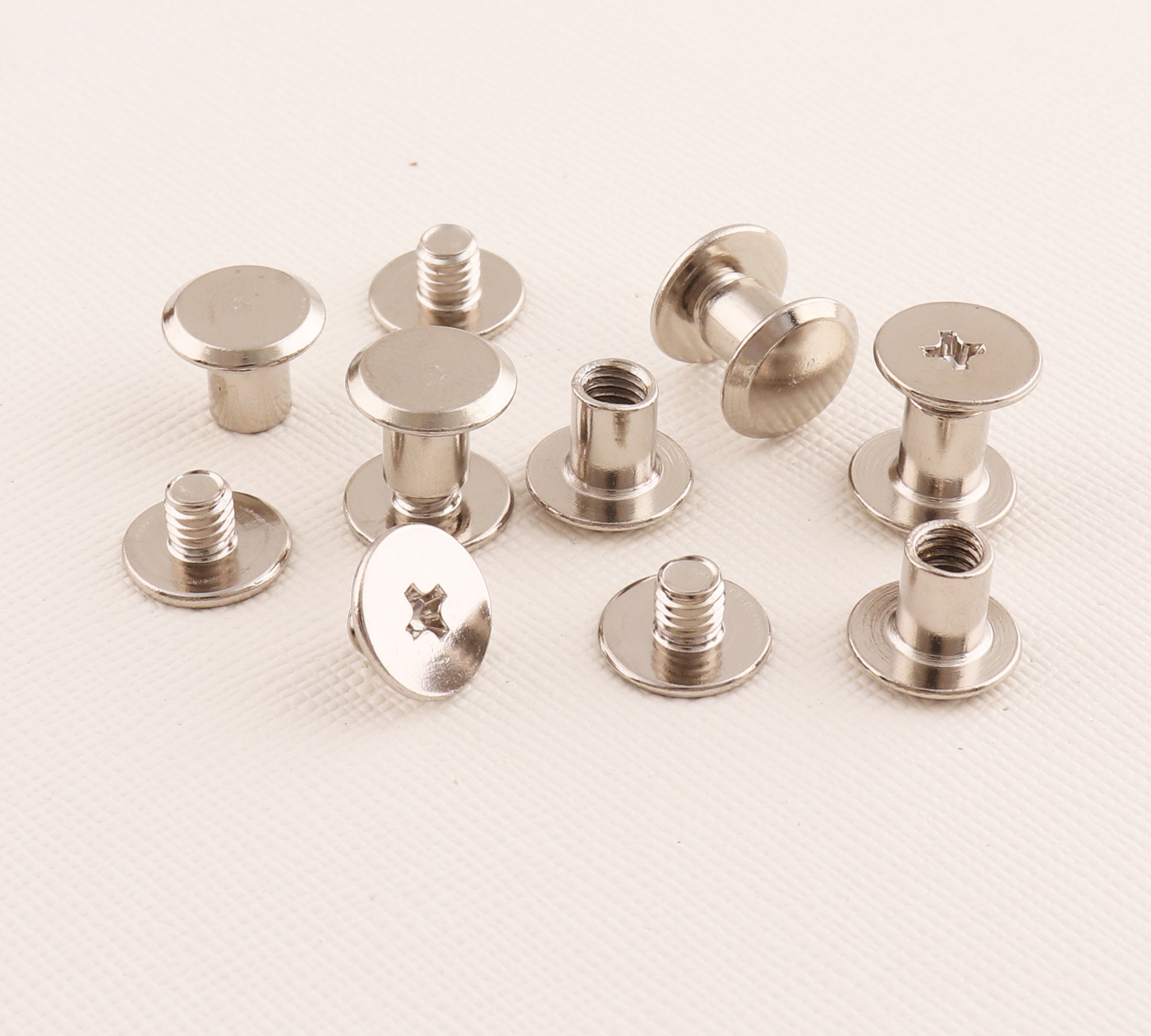 10mm Head Button, 100pcs Metal Rivets , Belt Screws Rivets, Round ...