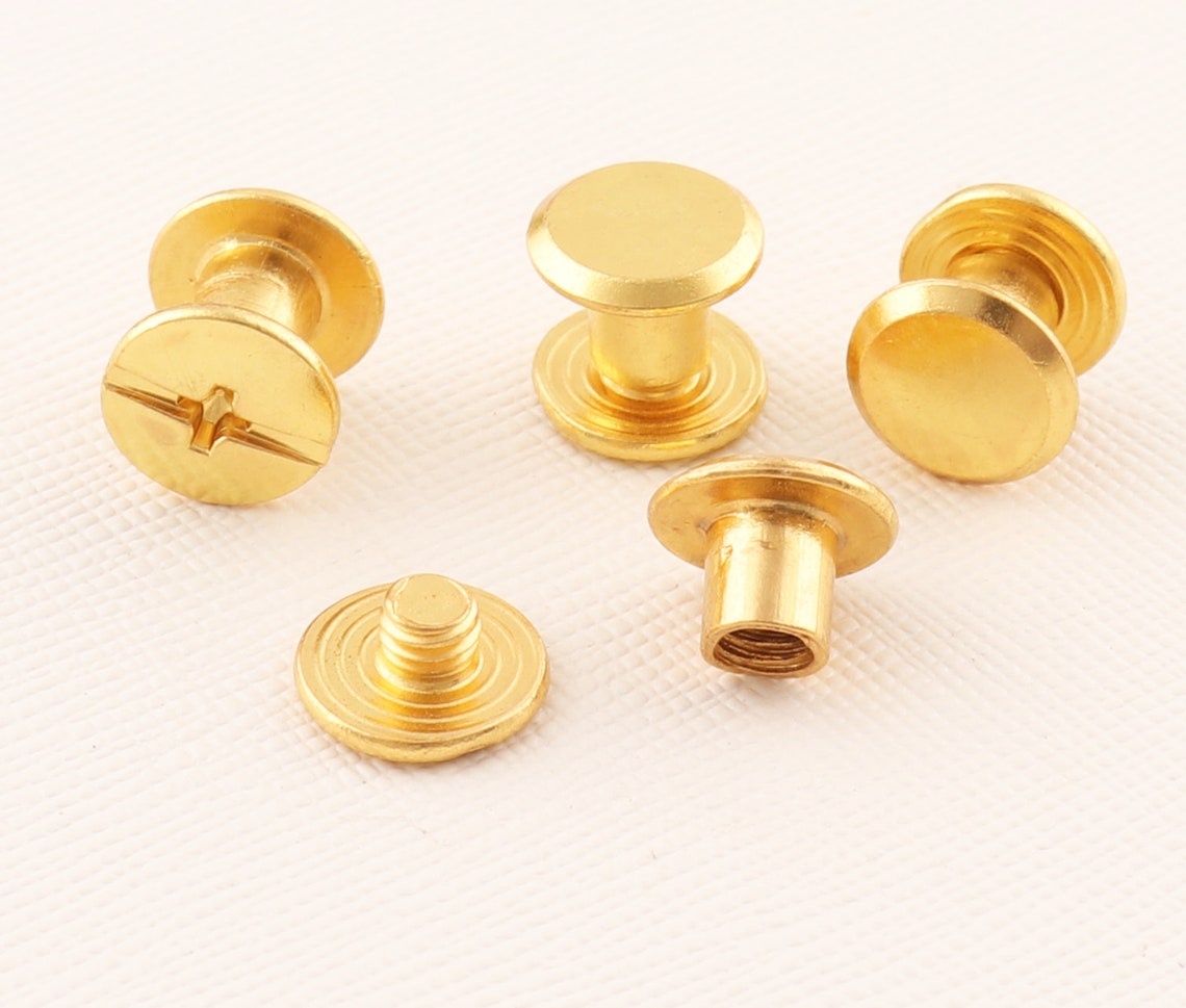 Gold Round Rivets Stud 50set Decorative Rivets 9mm Rivets Etsy