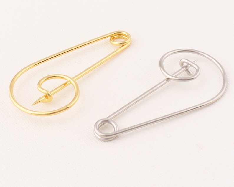 Silver Safety Pin Broochsafety Pinjumbo Safety Pinscharm Etsy