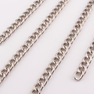 Silver chain,chain link,Cuban Link Necklace,Heavy Link,chain charms,Chain Links,Large Link Necklace - 12mm×10mm×2mm