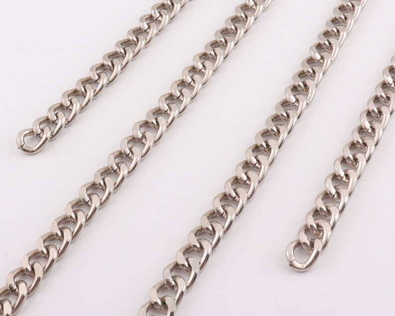 1feet Silver chain chain link Cuban Link Necklace Heavy 1feet Silver chain chain link Cuban Link Necklace Heavy