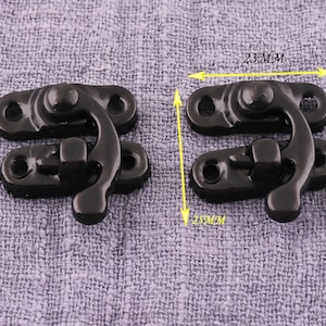 1&#39;&#39; 25mm Locks, 20set Black Ox Horn Latch, Wooden Box Hollow Hasp ,Metal Hasp Lock Catch For Leather Suitcase Buckle Clasp