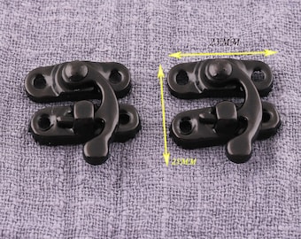 1'' 25mm Locks, 20set Black Ox Horn Latch, Wooden Box Hollow Hasp ,Metal Hasp Lock Catch For Leather Suitcase Buckle Clasp