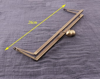 26CM bronze rectangle grosse perle métal sac à main cadre, cadre de sac à main pochette en métal, cadre de couture sac à main