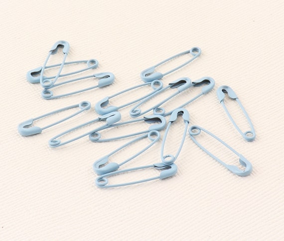 Small Safety Pins,19mm Mini Safety Pins for Clothes,Light Blue