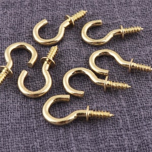 Mini Eye Hooks, 100pcs Screw Eyelet, 10mm Screw hooks, Screw Eye Bails,Eye Loops Screws,Small Screw,Screw studs