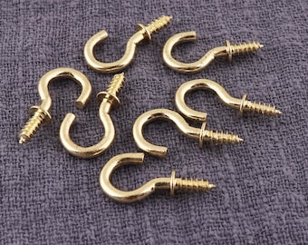 Mini-ooghaken, 100-delig schroefoogje, 10 mm schroefhaken, oogbeugels, ooglussen, schroeven, kleine schroef, schroefbouten