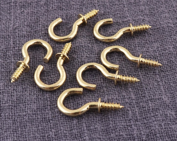 Brass Plated Hooks Screw Wood Eye Hooks Screw - China Screw, Screw Eyes