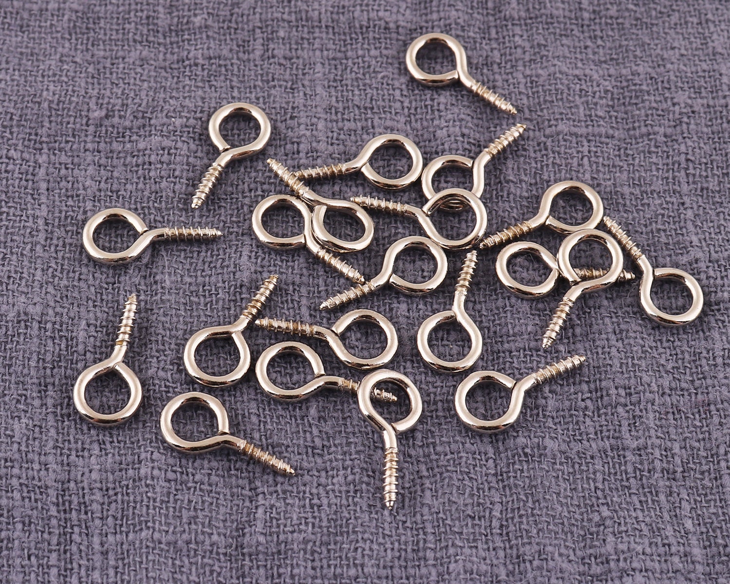 Screw Eye, Screw eye bails,15mm Mini Screw Eye Hook Bail Pins,Craft Supplies Eye screw for beads,Screw Eyelets Eye Pin Ring-100pcs