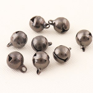 Jingle Bells Charms, 200pcs Cloches de Noel, Cloches noires, 8mm Bell charme, cloches de Noel, cloches craft, Petites cloches
