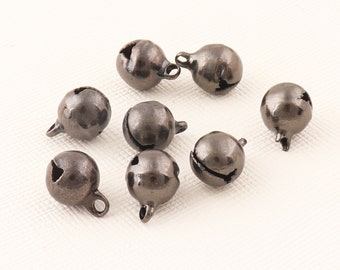 Jingle Bells Charms, 200pcs Cloches de Noel, Cloches noires, 8mm Bell charme, cloches de Noel, cloches craft, Petites cloches