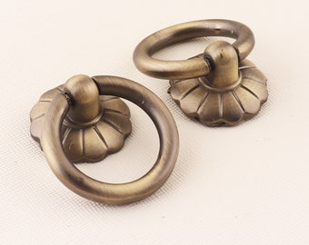 Dresser pulls,Cabinet pulls,Drawer pull handles,Drawer pull,Antique Bronze Plate Drop Ring Pulls,Pull handle,Box pull