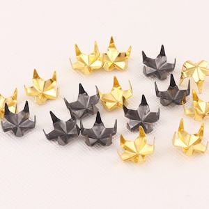 150 Pack Star Studs For Clothing, 0.39in/10mm Iron Star Spike Studs Rivets For Fabric Punk Rock Clothing DIY Bracelet Leathercraft