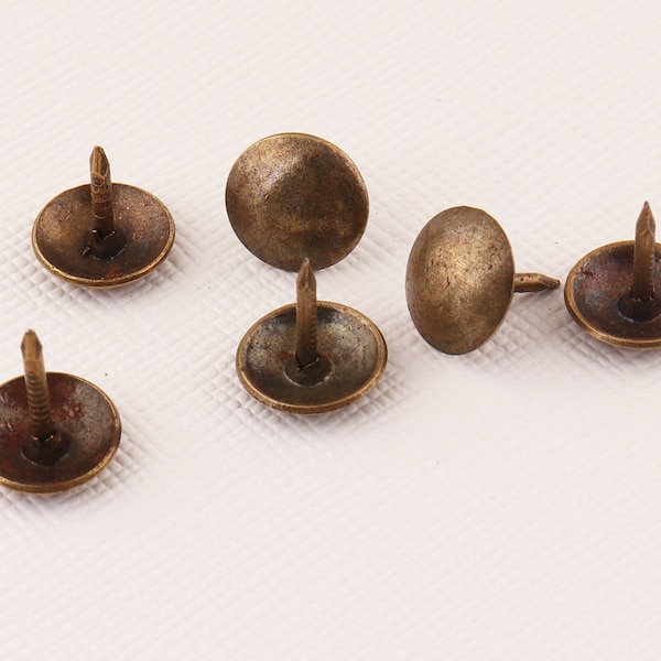 Bronze Round head Decorative Nails, 8mm Thumb tacks, 100pcs Decorative tacks, Door nails, Upholstery tacks