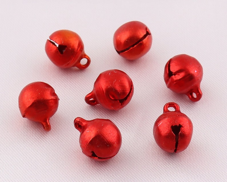 50Pcs 9mm Red Metal Jingle Bell,Christmas Bells,Dancing Bells,craft bells,jewelry bells,Liberty Bells,bell charm