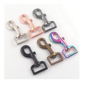 Duty Heavy 1" Swivel Lobster Clasps,Silver/Black Keychain Base,Large Swivel Trigger Clasp Lanyard Clip,Leash DIY pet Buckle Strap Webbing