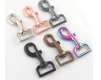 Duty Heavy 1" Swivel Lobster Clasps,Silver/Black Keychain Base,Large Swivel Trigger Clasp Lanyard Clip,Leash DIY pet Buckle Strap Webbing