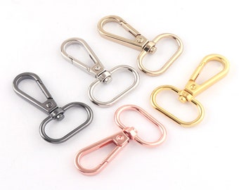 Silver/Gold/Light gold/Gunmetal/Rose Gold Lobster Swivel Clasps,1 inch Hook Clasps Claws,Carabiner Snap,Buckle Gate Bag,Purse Strap-6pcs