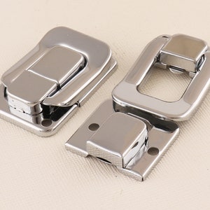 Latches clasp,Metal lock catch for wooden box suitcase buckle,Silver Iron Latch,Trunk Latch,Jewelry Box Hasp, Latch Lock-39mmx27mm*6-12set