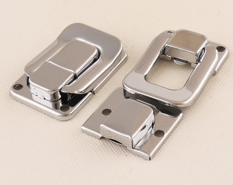 Latches clasp,Metal lock catch for wooden box suitcase buckle,Silver Iron Latch,Trunk Latch,Jewelry Box Hasp, Latch Lock-39mmx27mm*6-12set