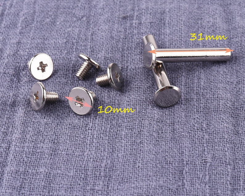 40pcs Silver Stud Screwback Screw Head Button 10mm Silver Etsy