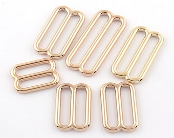 Pale Gold 25mm/30mm/32mm/38mm/40mm/50mm Slider Buckles Strap Fasteners Adjuster Purse buckle Strap Connectors Leather Working Bag Hardware