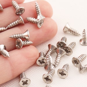 Small Box Screws - Jewelry Box Hardware,Flat Head Wood Screws-Hinge Screws, Pan Head Screws--6mm**50pcs
