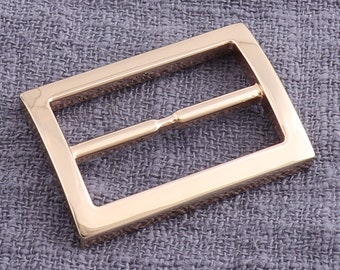 Gold Flat Metal Slide Buckle ，Bag Belt Adjuster Sliders，Center Bar Slide,Strap adjuster ,Adjustable Slide Buckle - 1"（25mm）