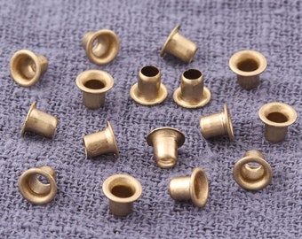 200pcs occhielli di bronzo Grommets, piccolo occhiello rotondo gromet, placcato occhielli metallici-5mm × 2mm