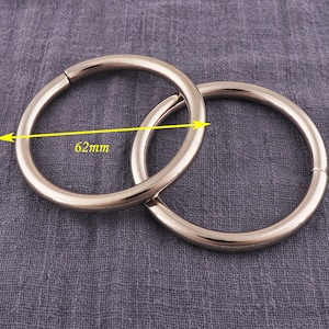 51mm Metal O Rings Non Welded, 4pcs Jump rings, Purse ring  , Split Jump Rings, Clasp ring