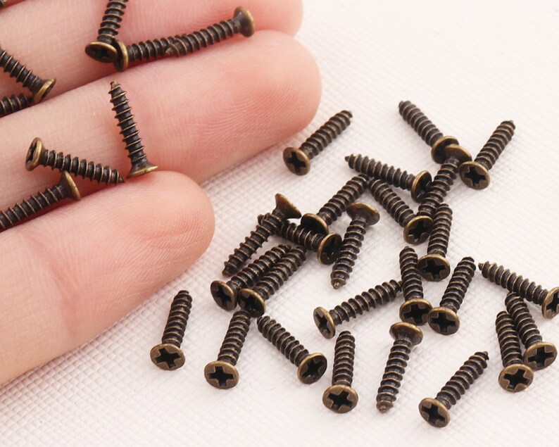 Cross head decorative screws/ Flat Head Screws/Antique bronze Etsy