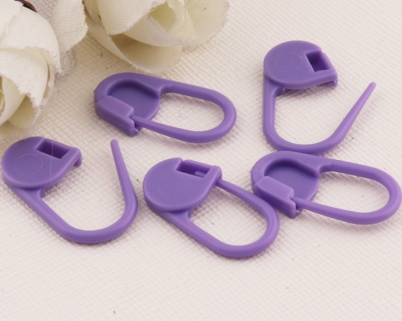 Purple Safety Pin Stitch Markers Plasticknitting Stitch Etsy
