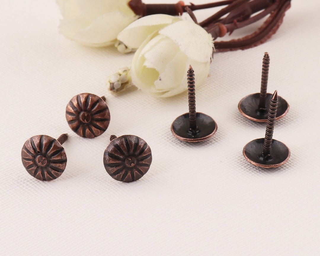 Red Copper Upholstery Tacks, 11mm Sofa Nail, 30pcs Furniture Tacks