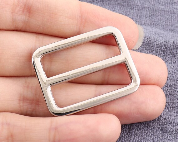 4pcs Silver Flat Metal Slide Buckle bag Belt Adjuster