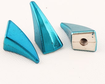 Studs de remache azul, remaches metálicos de 25 mm, remache de 6 set de cuerno Tusk Spike, remaches decorativos, remaches de tornillo, joyería de remaches