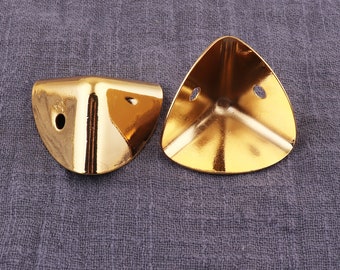 40mm Gold corner protector, 4pcs Decorative Corner Protector ,Metal wooden box corners with screw