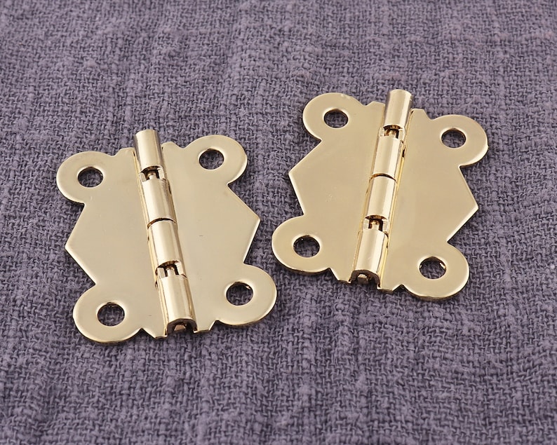 Light Gold Butterfly Hinges 20pcs Edge hinge 25mm Box hinges Etsy