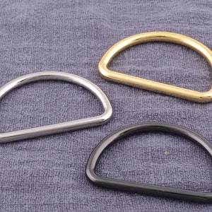 Black  Metal D-Rings，Silver Dee Rings,Gold bag strap ring,Belt Buckle,Purse Loop,D rings buckles for bag - 1-1/2&quot; (40mm)