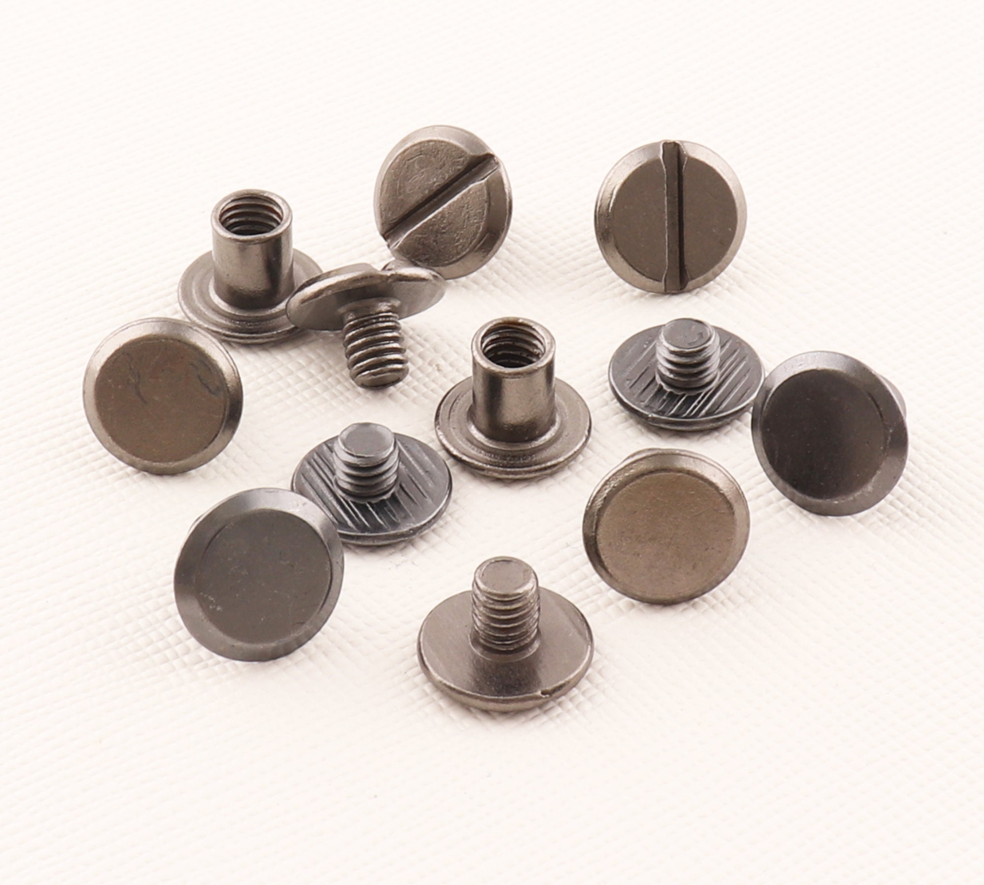 10mm Rivet Button, 50pcs Head Button, Black Stud Screwback Screw , Back ...