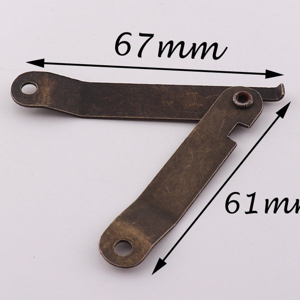 4pcs 67mm Metall H Hinge, Lift Up Stay Support Hinge, Parlament Scharniere, Schmuck-Box Scharniere, Schrank Scharniere, Deckel Unterstützung faltbare Hinge