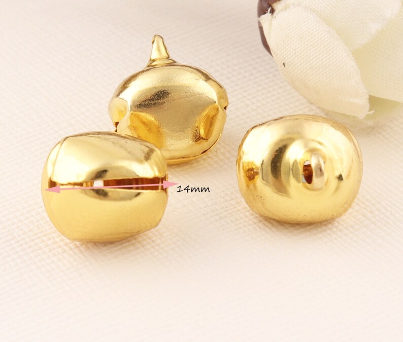 Gold Christmas bells,Jewellery bells,Jingle bells,Metal bells,14mm Craft bells,Bell charm,Liberty bells,Pet collar bells