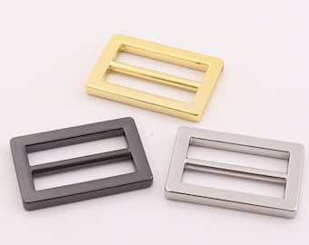 Silver / Gold / Black Flat Metal Slide Buckle ，Bag Belt Adjuster Sliders，Center Bar Slide,Strap adjuster ,Adjustable Slide Buckle-3/4&quot;（20mm）