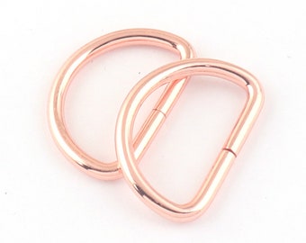 1''(25mm) Purse D ring,Metal Iron D Rings,Bag purse Rose gold D-Rings D Buckles for Bags/DIY Accessories-10pcs/lot